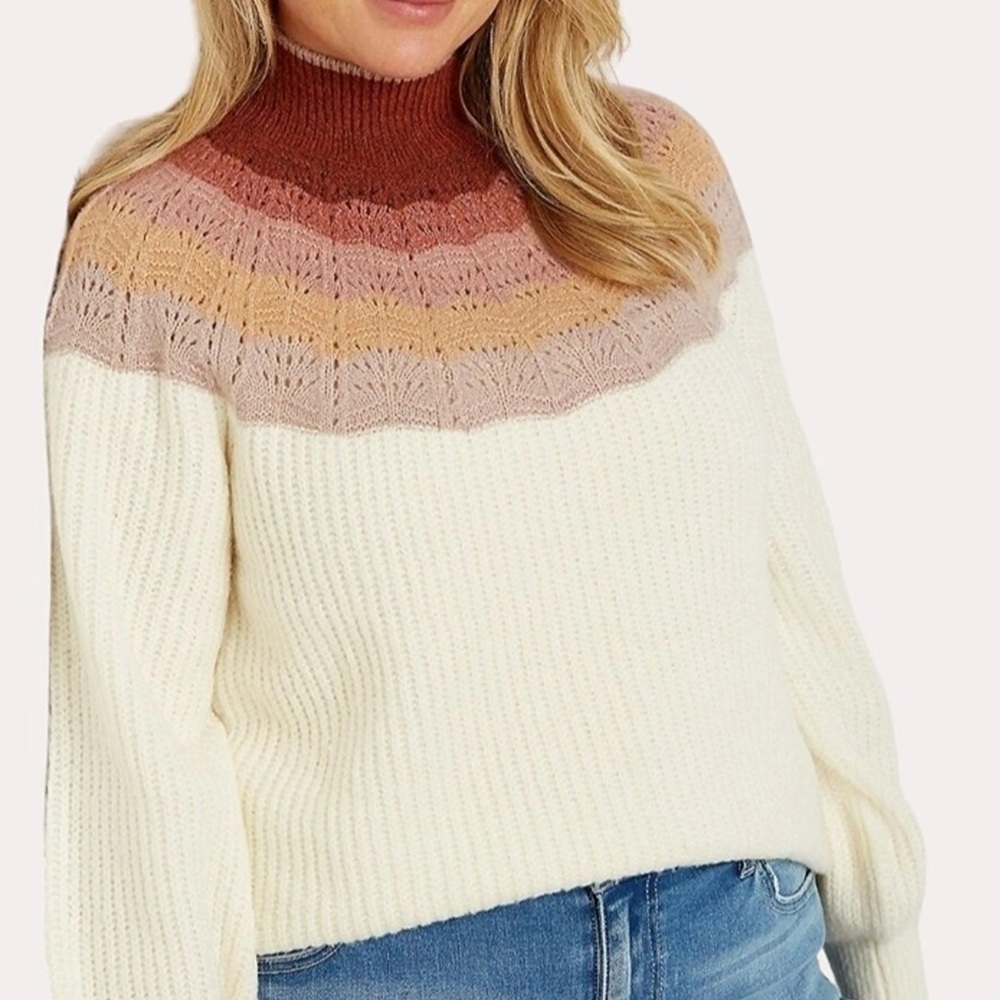 Maurices Ombre Mock Neck Pullover Sweater